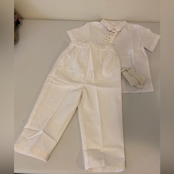 4 Pc.White Boys Baptism Outfit with Bow Tie Size 3-4 T - Picture 2 of 6